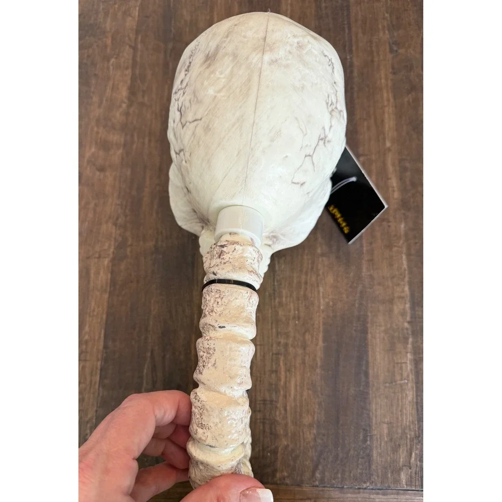 NWT Spirit Halloween Skull Funnel Beverage Bong Flexible Spine Bone Plastic